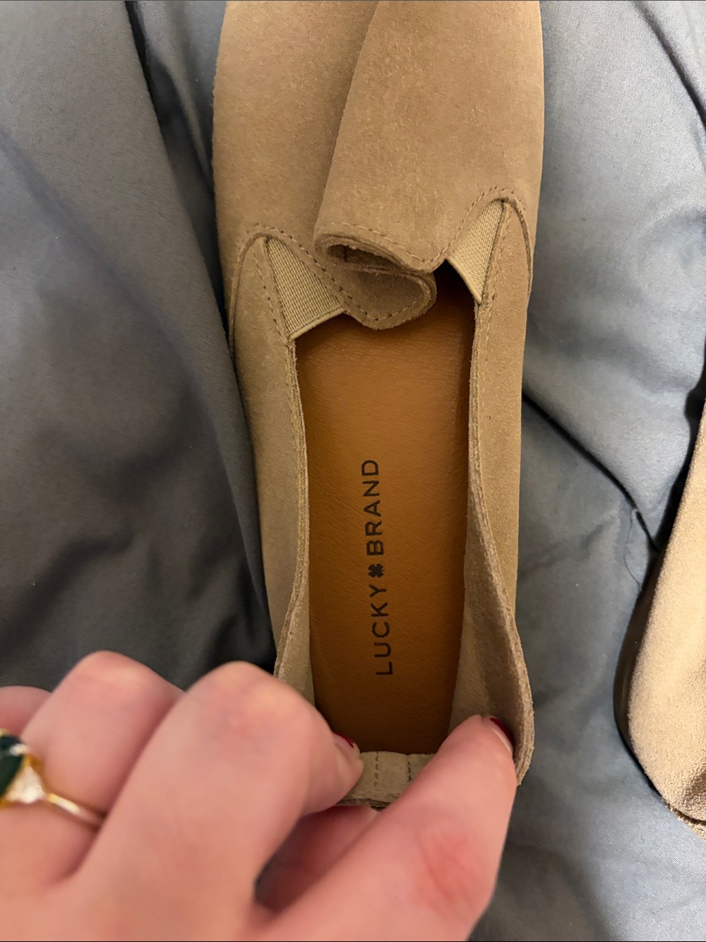 Lucky Brand Tan Suede Slip-On Flats - Picture 2 of 4